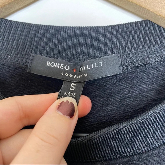 Romeo + Juliet Couture Studded Cropped Sweatshirt - Picture 3 of 7